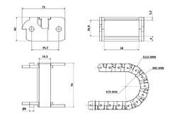 Cadena Portacable A74 Interior 58x27 x Metro sin Punteras en internet