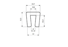 Perfil Guia de Desgaste U15x3,5 APM Blanco Tira x 3 Mts - comprar online