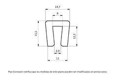 Perfil Guia de Desgaste U15x6 APM Blanco Tira x 3 Mts - comprar online