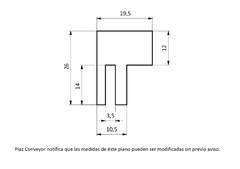 Perfil Guia de Desgaste F Pista Especial APM Verde Tira x 3 Mts - comprar online