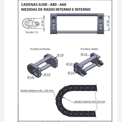 Cadena Portacable A80 Interior 55x28 x Metro sin punteras - DNC CONVEYOR