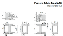 Puntera Fijación Cadena Portacable A60 Juego Extremos Piaz - comprar online