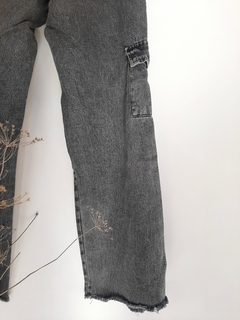 Jeans Wide Leg Cargo Gris - comprar online