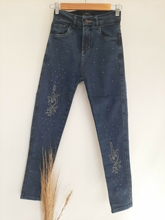 Jeans con Strass Plateado - comprar online