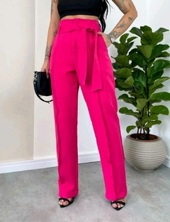 Calça Alfaiataria com Laço - Pink - comprar online