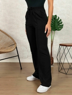 Calça Pantalona em Moletino - Preta - comprar online