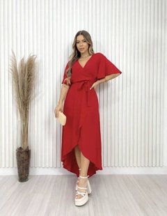 Vestido Longo Envelope - Vermelho na internet