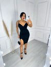 Vestido Midi com fenda - Preto