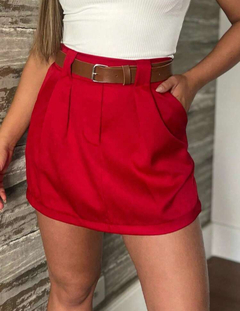 Shorts Saia Alfaiataria - Vermelho - comprar online