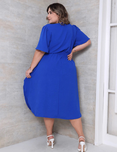 Vestido Midi Plus - Azul BIC - Imporium Modas