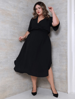 Vestido Midi Plus - Preto - Imporium Modas