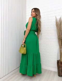 Vestido longo regata - Verde Bandeira - Imporium Modas