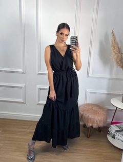 Vestido longo regata - Preto - Imporium Modas