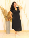 Vestido malha Plus Size - Preto