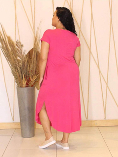 Vestido malha Plus Size - Pink - comprar online