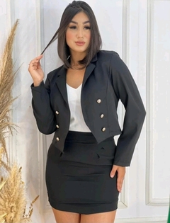 Blazer Croped Alfaiataria - Preto