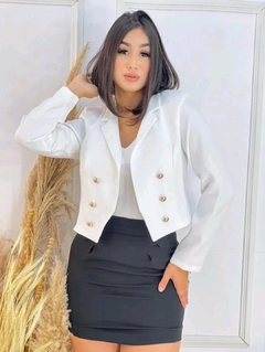 Blazer Croped Alfaiataria - Branco