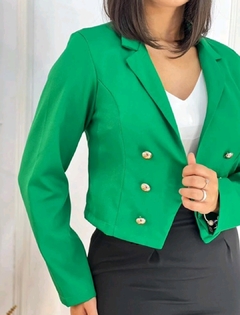 Blazer Croped Alfaiataria - Verde - comprar online