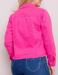 Jaqueta Jeans sem elastano - Pink - comprar online