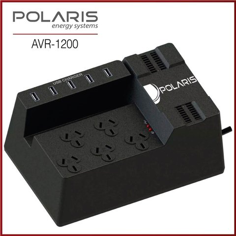 Estabilizador de Tensión Polaris con 5 USB 1200VA