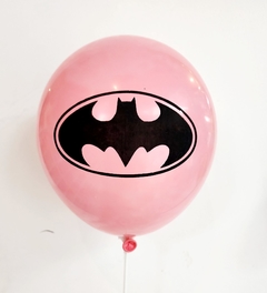 10 globos impresos logo Batman en rosa o fucsia - comprar online