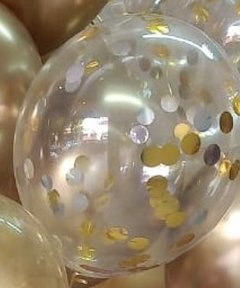 Globo con confetti inflado con helio (por unidad)
