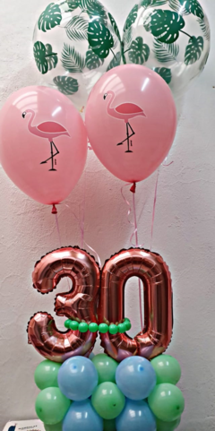 Balloon Bouquet de 2 números chicos con helio
