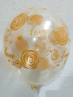 1 Globos cristal impresos con rosas doradas