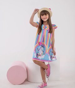 Vestido trapézio unicórnio - comprar online