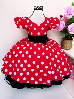 Vestido Minnie vermelha bolinhas