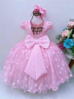 Vestido Manu poá rosa bebê na internet