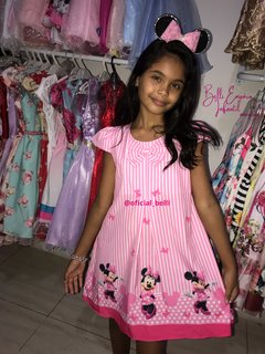 Vestido trapézio Minnie rosa - Belli Empório Infantil