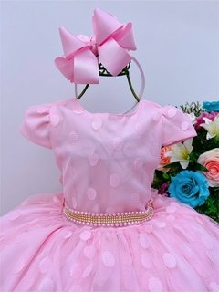 Vestido Manu poá rosa bebê - comprar online