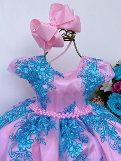 Vestido realeza rosa e azul - comprar online