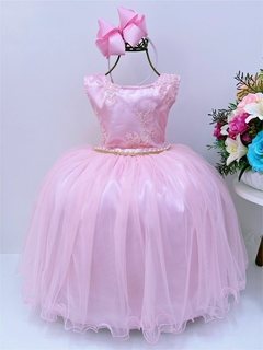 Vestido Loren rosa bebê