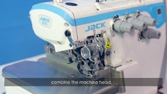 Máquina de Costura Interloque industrial JACK E4S-5 com mesa e motor DIRECT DRIVE - Costura Certa
