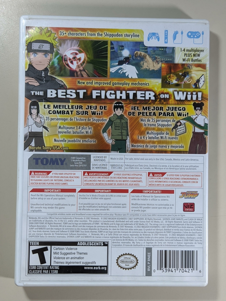 Naruto Shippuden: Clash of Ninja Revolution 3 Wii Box Art Cover by