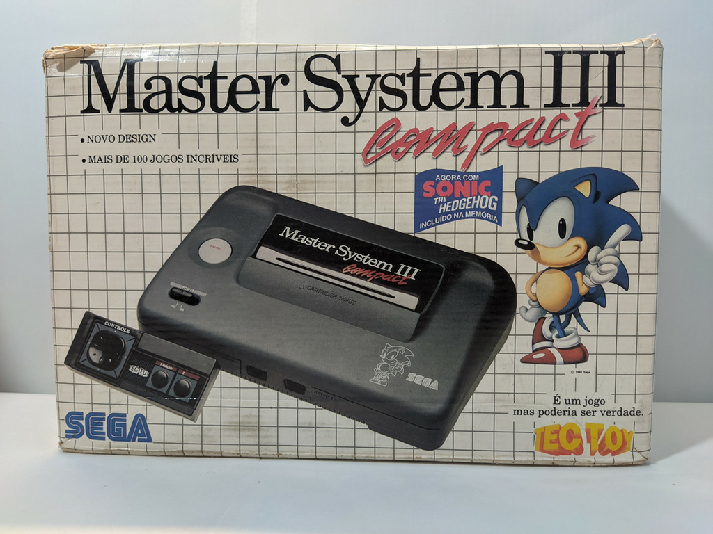 Master System 3 Compact Console Pronto P Jogar Sonic Memoria