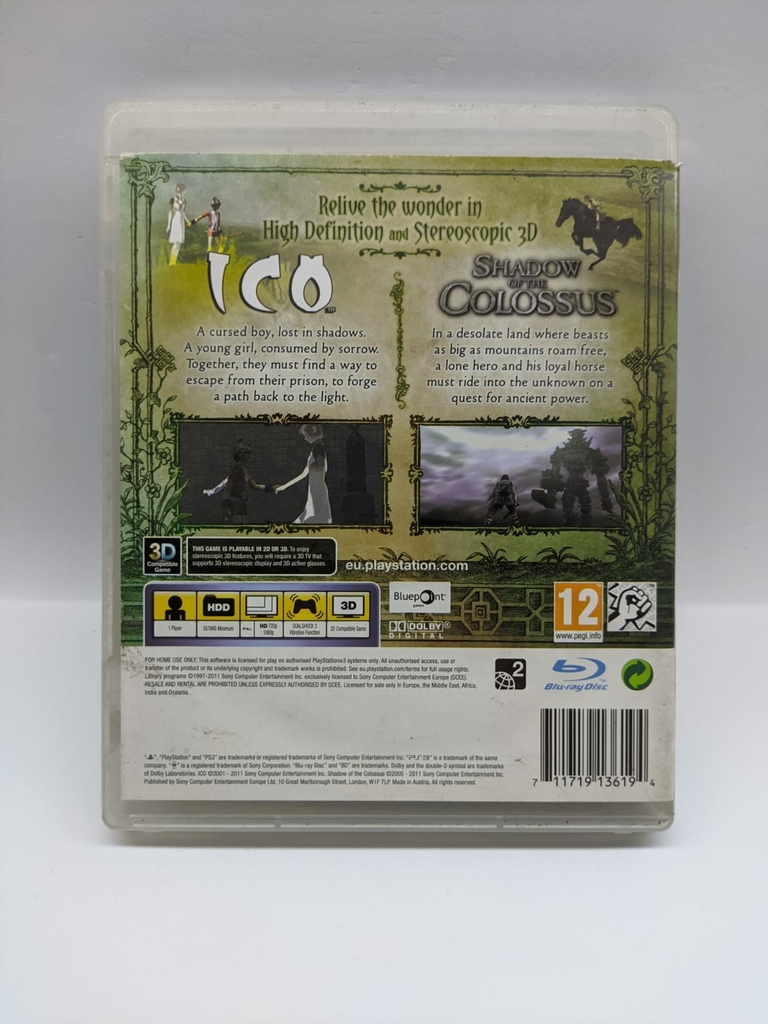 The Ico Shadow Of The Colossus classics hd europeu ps3