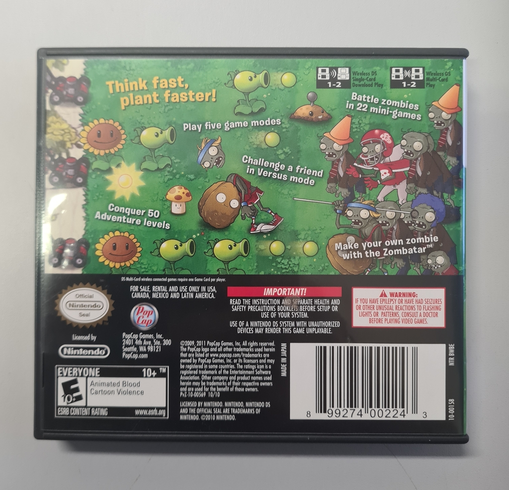 Plants vs Zombies, Nintendo DSiWare, Jogos