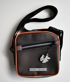 Shoulder bag - Grafite e turquesa