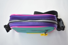 Shoulder bag - Turquesa e Roxo - comprar online