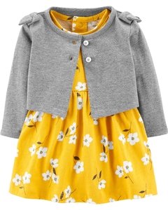 VESTIDO FLOWERS COM CARDIGAN - CARTER'S