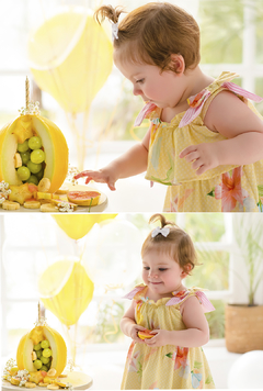 Imagem do Vestido amarelo floral com babados