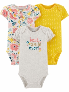 Child of Mine by Carter's Baby Girls Body manga curta kit om 3 peças - Floral