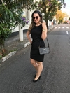 Vestido tubinho com detlhes em renda Guipir