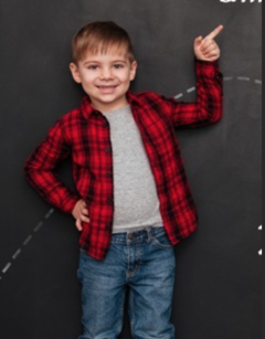 Camisa Infantil ou Juvenil Quadriculada - Saggs