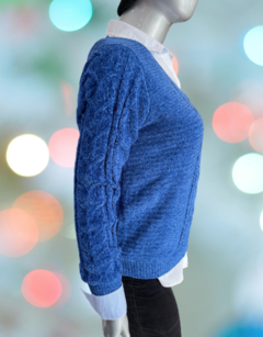 Suéter Feminino Tricot Azul - loja online