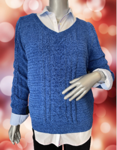 Suéter Feminino Tricot Azul - Saggs