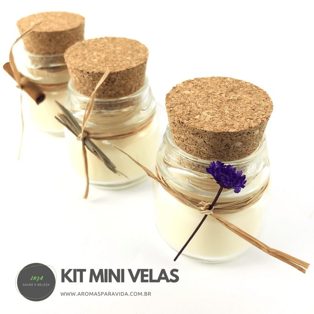 Kit com 6 mini velas aromáticas 100% naturais